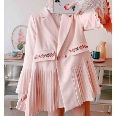 L539 Custom Made to order Spandex cotton Women's Lapel Loose Casual Mid-Length Coat Regular Size XS S M L XL & Plus size 1x-10x (SZ16-52)
